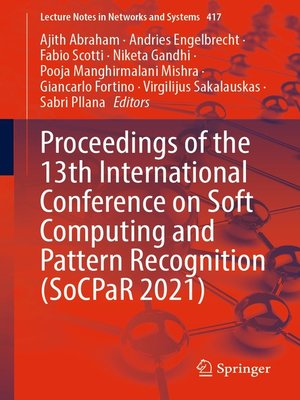 cover image of Proceedings of the 13th International Conference on Soft Computing and Pattern Recognition (SoCPaR 2021)